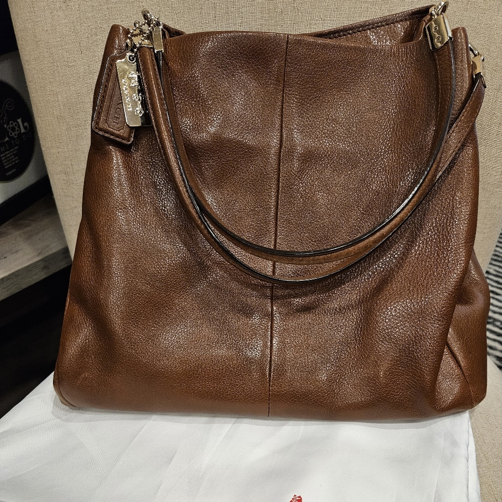 COACH Madison Phoebe Shoulder Handbag Brown
